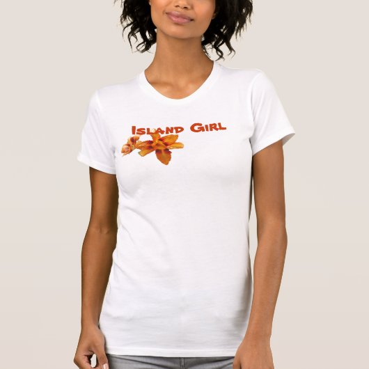 Insel-Mädchen-Orange T-Shirt (Vorderseite)
