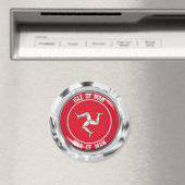Insel Man Round Emblem Magnet (In Situ (Geschirrspüler))