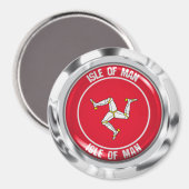 Insel Man Round Emblem Magnet (Vorderseite/Rückseite)
