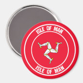 Insel Man Round Emblem Magnet (Vorderseite/Rückseite)