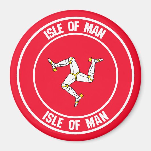 Insel Man Round Emblem Magnet (Vorne)