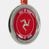 Insel Man Round Emblem Ornament Aus Metall (Rechts)