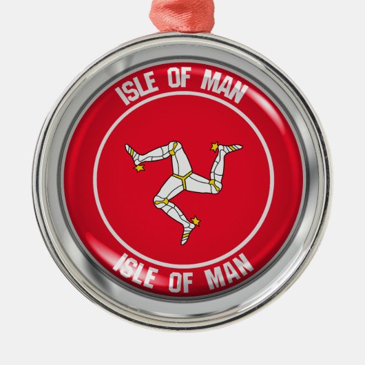 Insel Man Round Emblem Ornament Aus Metall (Vorne)
