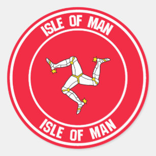 Insel Man Round Emblem Runder Aufkleber