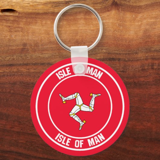 Insel Man Round Emblem Schlüsselanhänger (Vorderseite)