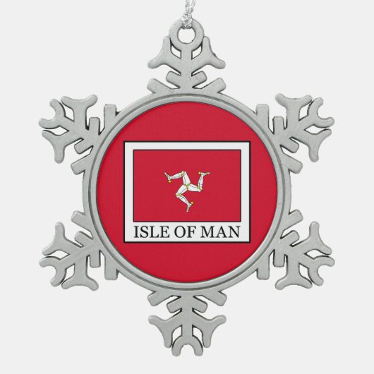 Insel Man Schneeflocken Zinn-Ornament (Vorderseite)