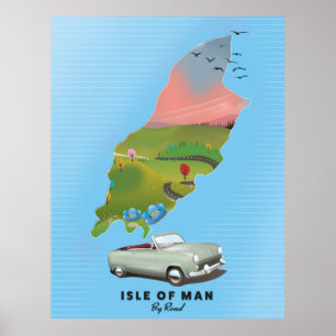 Insel-Mann-Reiseplakat Poster