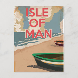 Insel-Mann-Vintage-Reiseposter Postkarte