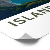 Insel Maui Hawaii Reiseprint Poster (Ecke)