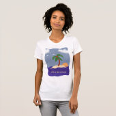 Insel mit Palmen, Sonnenuntergang und Seaguls T-Shirt (Vorne ganz)