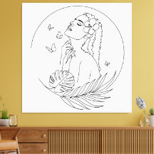 Insel Muse - Tropical Feminical Line Art
