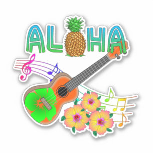 Insel-MusikUkulele Aloha Aufkleber