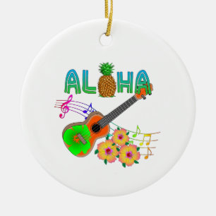 Insel-MusikUkulele Aloha Keramik Ornament
