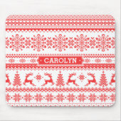 Insel-Mustermonogramm der Weihnachtsstrickjacke Mousepad (Vorne)