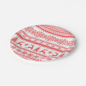 Insel-Mustermonogramm der Weihnachtsstrickjacke Pappteller (Schrägansicht)