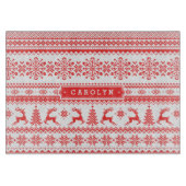 Insel-Mustermonogramm der Weihnachtsstrickjacke Schneidebrett (Vorderseite)