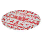 Insel-Mustermonogramm der Weihnachtsstrickjacke Schneidebrett (Ecke)