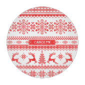 Insel-Mustermonogramm der Weihnachtsstrickjacke Schneidebrett (Vorderseite)