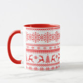 Insel-Mustermonogramm der Weihnachtsstrickjacke Tasse (Links)