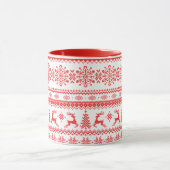 Insel-Mustermonogramm der Weihnachtsstrickjacke Tasse (Zentrum)