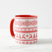 Insel-Mustermonogramm der Weihnachtsstrickjacke Tasse (Vorderseite Links)