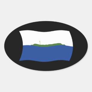 Insel Navassa Flaggenaufkleber Ovaler Aufkleber