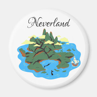 Insel Neverland mit Meerjungfrauen und Piratenschi Magnet