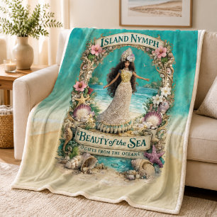 Insel-Nymphe Tropische Spirituelle Ozean-Fantasie- Fleecedecke