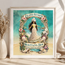 Insel-Nymphe Tropische Spirituelle Ozean-Fantasie-