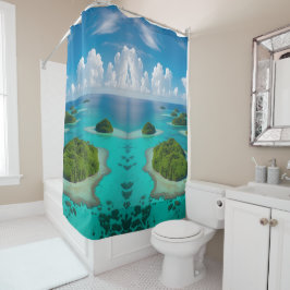 "Insel Oase: Tropischer Archipel Duschvorhang