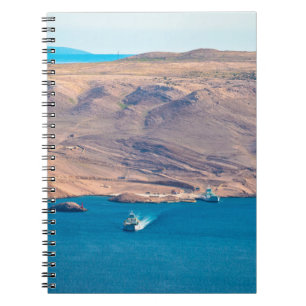 Insel Pag Steinwüste und Blick auf den Fährhafen,  Notizblock