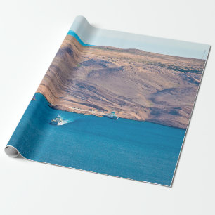 Insel Pag Steinwüste und Fährhafenblick, Da Geschenkpapier