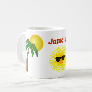 Insel-Palmensun-Sonnenbrille Jamaikas bunte Kaffeetasse