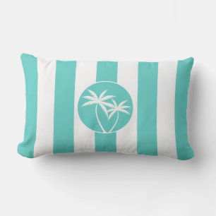 Insel Palms Beach Aqua Streifen Muster Lendenkissen