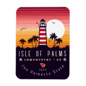 Insel Palms Leuchtturm SC Retro Sunset Souvenirs Magnet (Vertikal)