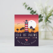 Insel Palms Leuchtturm SC Retro Sunset Souvenirs Postkarte (Stehend Vorderseite)