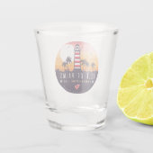 Insel Palms Leuchtturm SC Retro Sunset Souvenirs Schnapsglas (Rückseite)