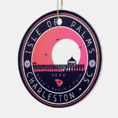 Insel Palms SC Retro Sunset Souvenirs 80er Keramik Ornament (Links)