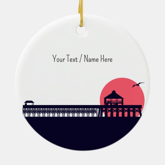 Insel Palms SC Retro Sunset Souvenirs 80er Keramik Ornament (Hinten)