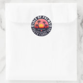 Insel Palms SC Retro Sunset Souvenirs 80er Runder Aufkleber (Tasche)