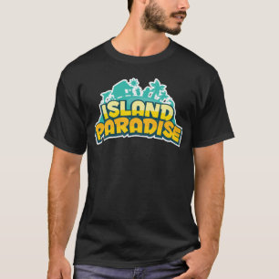 Insel-Paradies - der dunkle T - Shirt der Männer