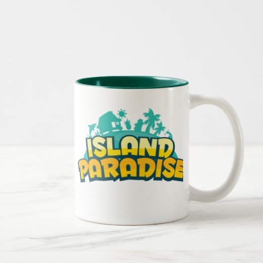 Insel-Paradies-Tasse Zweifarbige Tasse (Rechts)