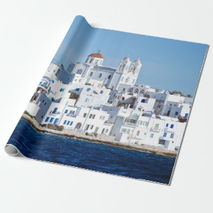 Insel Paros mit Dorf naoussa Geschenkpapier
