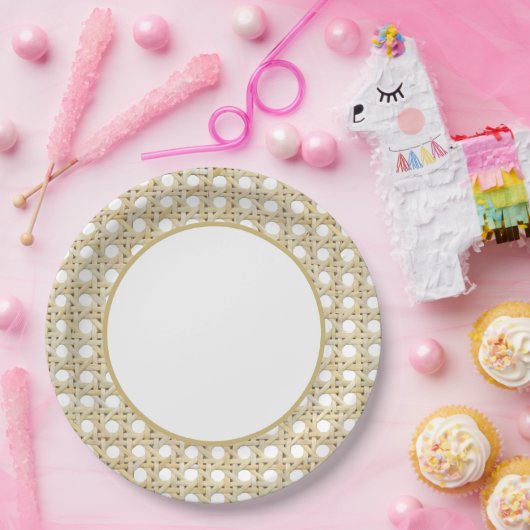 Insel Patio | Natürlicher Rattan Pappteller (Party)