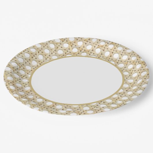 Insel Patio | Natürlicher Rattan Pappteller (Schrägansicht)