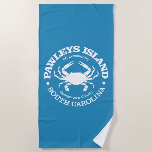 Insel Pawleys (Krebs) Strandtuch (Vorderseite)