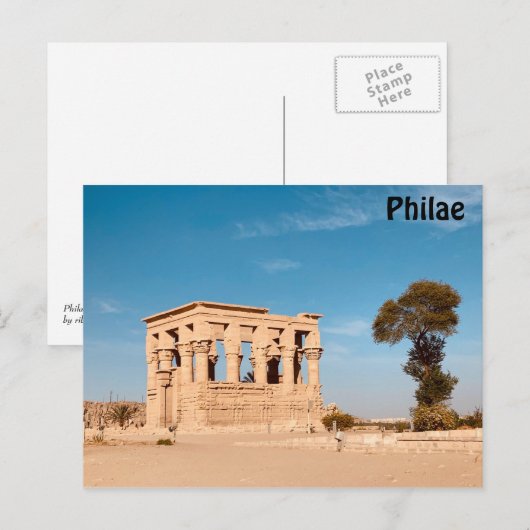 Insel Philea Postkarte (Vorne/Hinten)