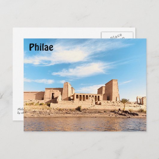 Insel Philea Postkarte (Vorne/Hinten)