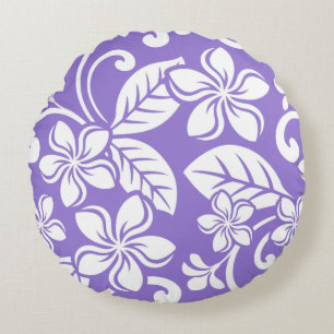 INSEL PLUMERIA (LAVENDEL) RUNDES KISSEN