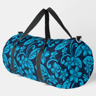 INSEL-PLUMERIA-MUSTER IN BLAU x 2 Duffle Bag